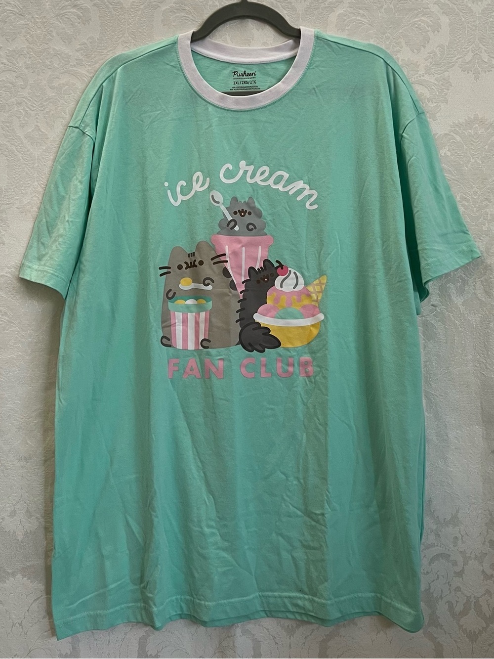 Pusheen "Ice Cream Fan Club" Graphic T-Shirt Plus Size 2XL NWOT Summer 2021 Box